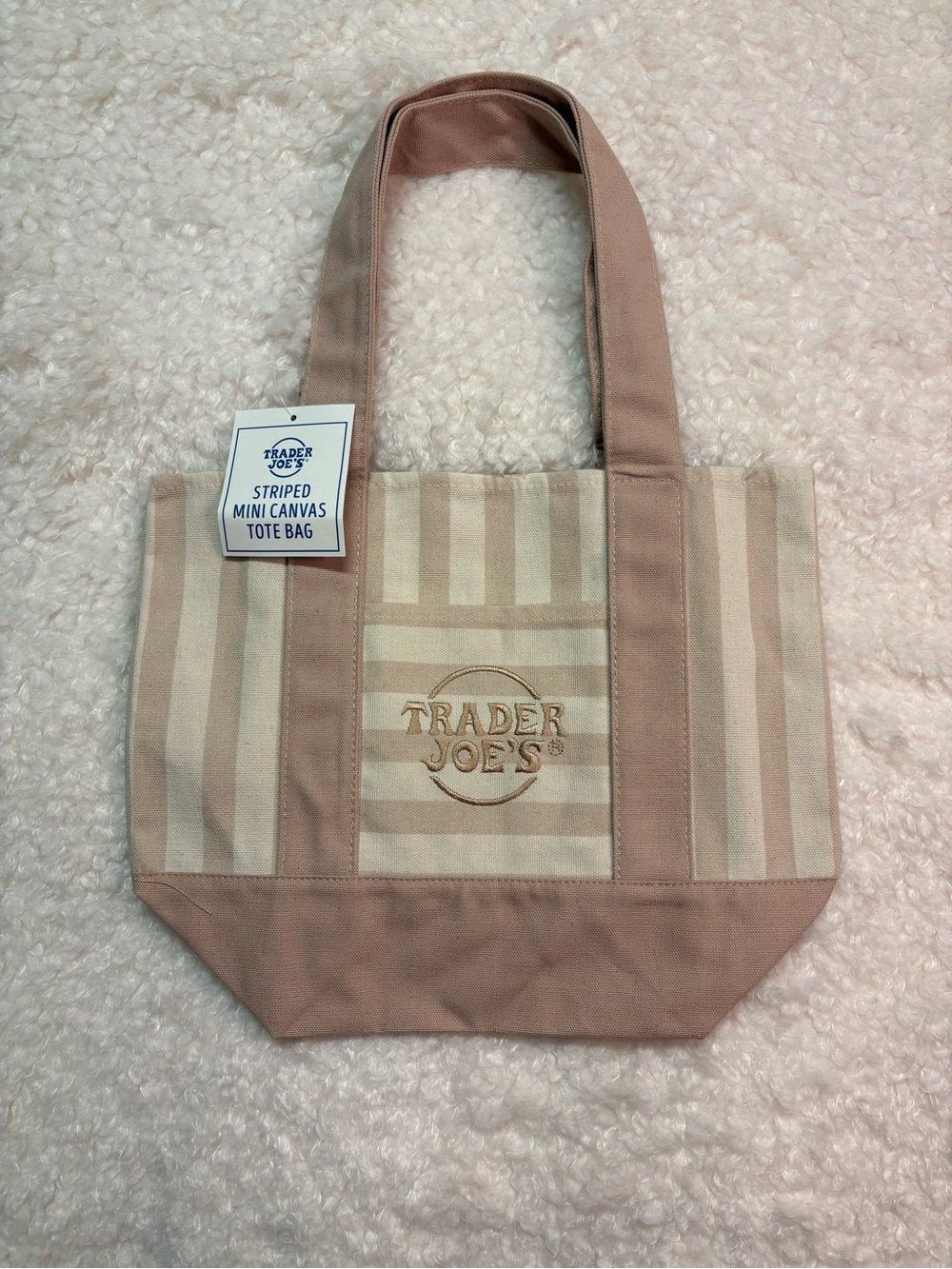 limited edition trader joe’s striped mini tote